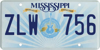 MS license plate ZLW756