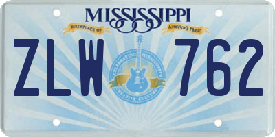 MS license plate ZLW762