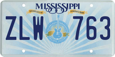 MS license plate ZLW763