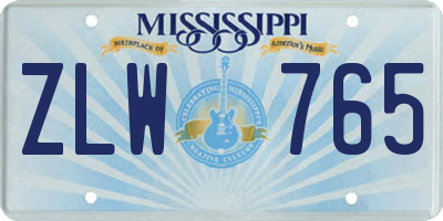 MS license plate ZLW765