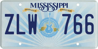 MS license plate ZLW766