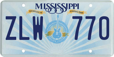MS license plate ZLW770