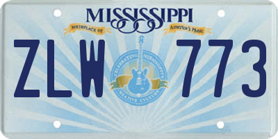 MS license plate ZLW773