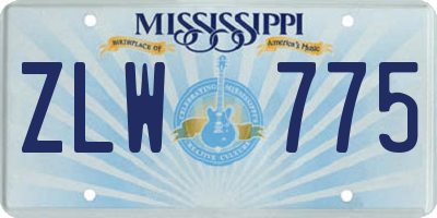 MS license plate ZLW775