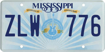 MS license plate ZLW776