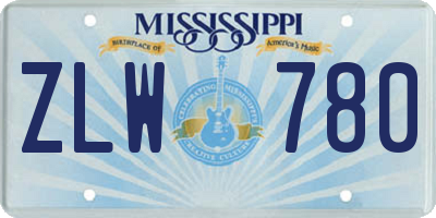 MS license plate ZLW780