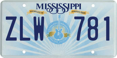 MS license plate ZLW781
