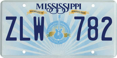 MS license plate ZLW782