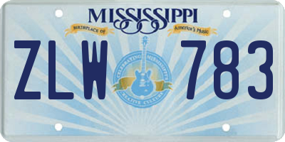 MS license plate ZLW783