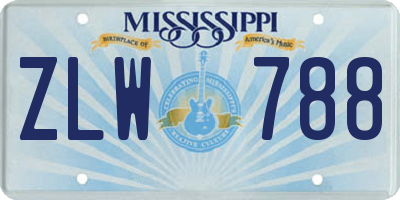MS license plate ZLW788