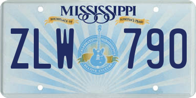 MS license plate ZLW790