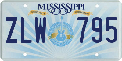 MS license plate ZLW795