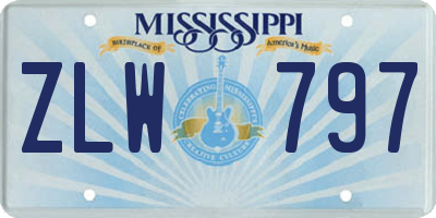 MS license plate ZLW797