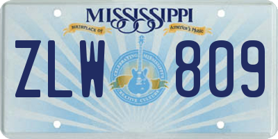 MS license plate ZLW809