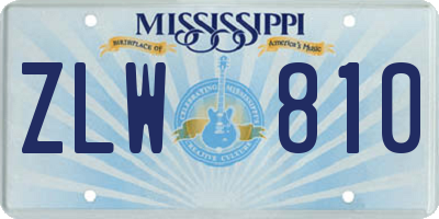 MS license plate ZLW810