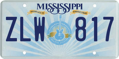 MS license plate ZLW817