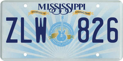 MS license plate ZLW826