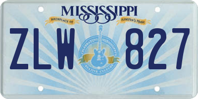 MS license plate ZLW827
