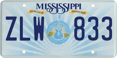 MS license plate ZLW833