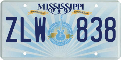 MS license plate ZLW838