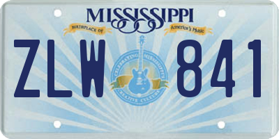 MS license plate ZLW841