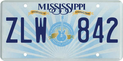MS license plate ZLW842
