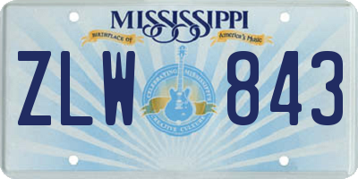 MS license plate ZLW843