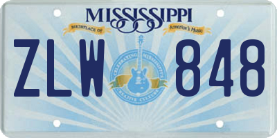 MS license plate ZLW848