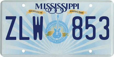 MS license plate ZLW853