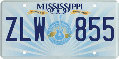 MS license plate ZLW855
