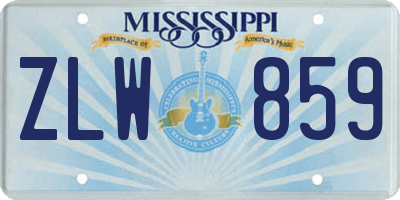 MS license plate ZLW859