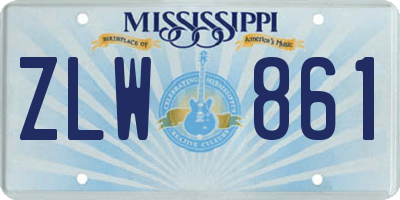 MS license plate ZLW861