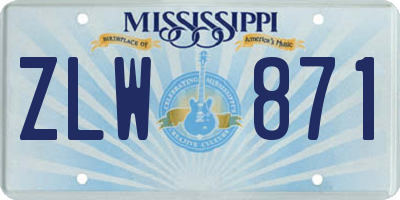 MS license plate ZLW871