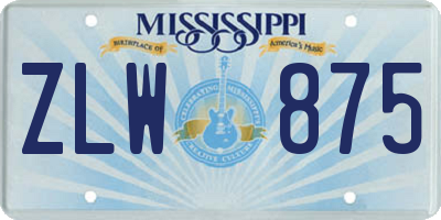 MS license plate ZLW875