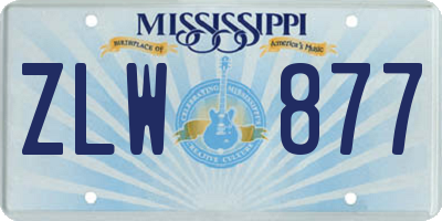 MS license plate ZLW877