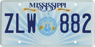 MS license plate ZLW882