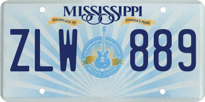 MS license plate ZLW889