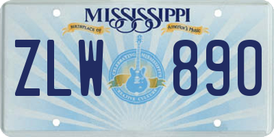 MS license plate ZLW890