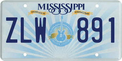 MS license plate ZLW891