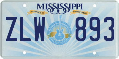 MS license plate ZLW893