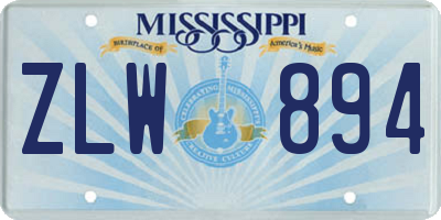 MS license plate ZLW894