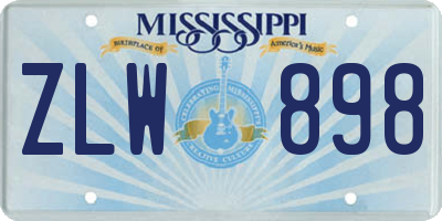 MS license plate ZLW898