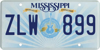 MS license plate ZLW899