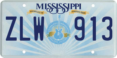 MS license plate ZLW913