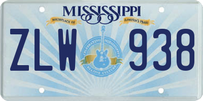 MS license plate ZLW938