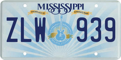 MS license plate ZLW939