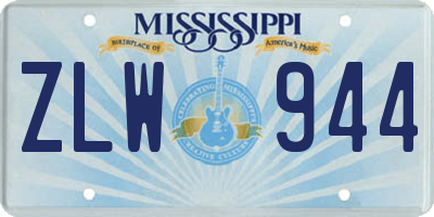 MS license plate ZLW944