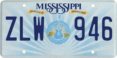 MS license plate ZLW946