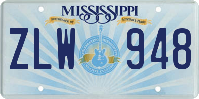 MS license plate ZLW948