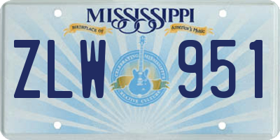 MS license plate ZLW951